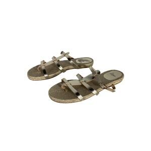 Casta�er + Ancient Gold Leather Greek Sandals Milos Metallic Sandals Size 9